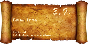 Baum Irma névjegykártya